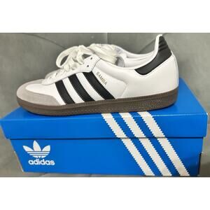 adidas Samba OG B75806 Low Top Sneaker White Black Gray Gum Athletic Shoes